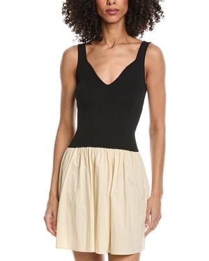 Elan Mixed Media Mini Dress - Black