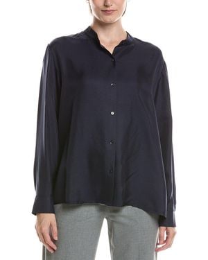 Eileen Fisher Silk Twill Top - Blue