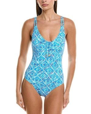 Tommy Bahama Island Cays Shell V-Neck One-Piece - Blue
