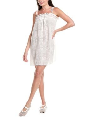 Ganni Embroidered Mini Dress - White