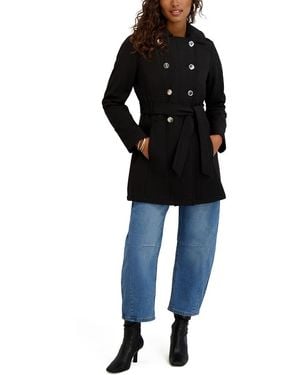 Kensie Double Breasted Softshell Jacket - Black