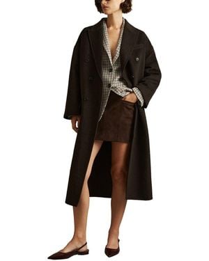 Reiss Petite Lara Herringbone Wool-Blend Coat - Black
