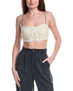 Alexis Nora Linen-Blend Top - Blue