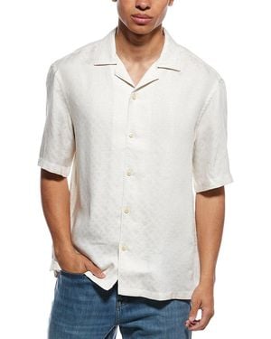 BOSS Lars Linen-Blend Shirt - White