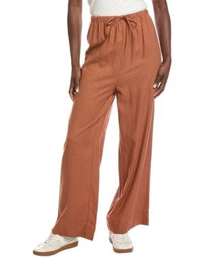 WeWoreWhat Tie-Waist Linen-Blend Pant - Brown
