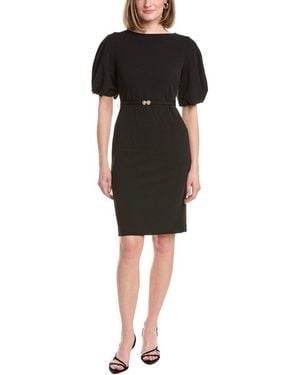 Anne Klein Puff Crepe Midi Dress - Black