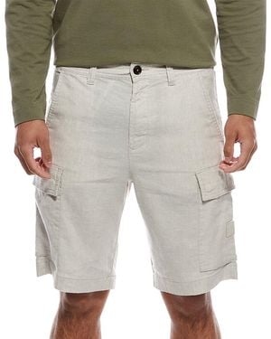 BOSS Sisla Linen-Blend Cargo Short - Grey