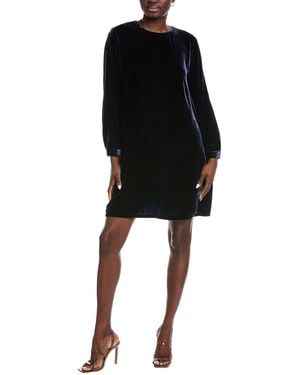 Eileen Fisher Petite Velvet Silk-Blend Shift Dress - Black