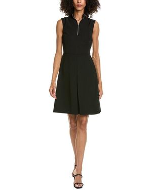 Prada Belted Embellished Twill Mini Dress - Black