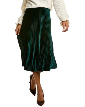 Alexia Admor Alaina Velvet Midi Skirt - Green