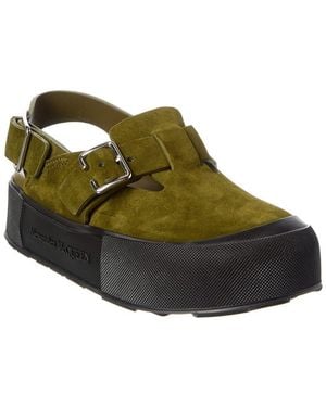 McQueen Mount Slick Leather Sandal - Green