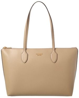 Kate Spade Bleecker Saffiano Leather Large Zip Top Tote - Natural