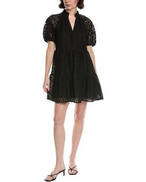 Cece V-Neck Tiered Babydoll Dress - Black