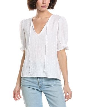 Michael Stars Genevieve Puff Sleeve Top - White