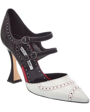 Manolo Blahnik Monzubo 105 Leather Pump - White
