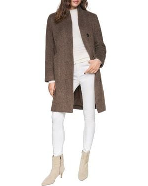 Andrew Marc Addison Eyelash Wool-Blend Coat - Brown