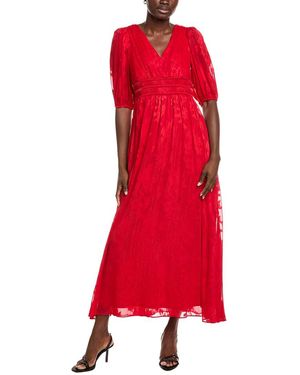 Taylor Abstract Print Dress - Red