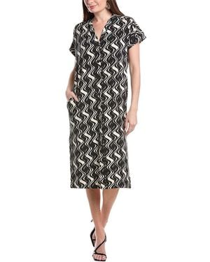 Masai Printed Midi Dress - Black