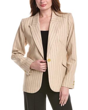 L'Agence Chamberlain Linen-Blend Blazer - Natural