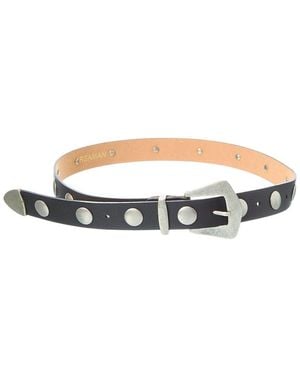 Persaman New York Dylan Studded Leather Belt - White