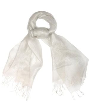 Saachi Glitz Silk Scarf - White