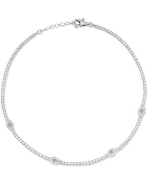 Sphera Milano Cz Eye Tennis Ankle Bracelet - White
