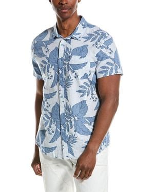 Vintage Summer Linen-Blend Shirt - Blue