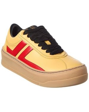 Lanvin Semelle Haute Leather Trainer - Orange
