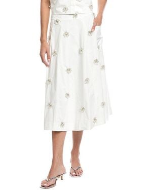 Jonathan Simkhai Novanna Pleated Midi Skirt - White