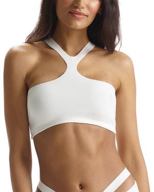 Commando Neoprene Y-front Crop Top - Brown