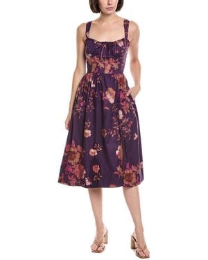 Free People Laters Baby Midi Dress - Purple