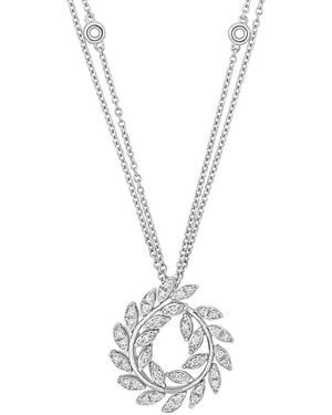 Rina Limor 14k 0.38 Ct. Tw. Diamond Laurel Leaf Necklace - Metallic
