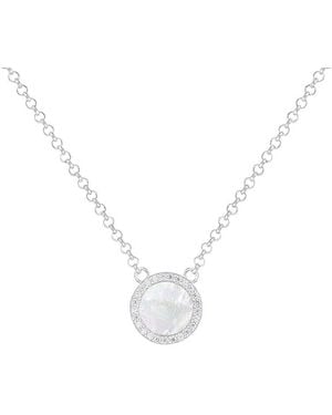 Splendid 8X8Mm Pearl Cz Necklace - White