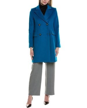 Fleurette Wool-Blend Coat - Blue