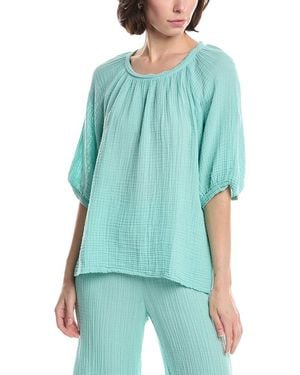 Michael Stars Jane Puff Sleeve Top - Green