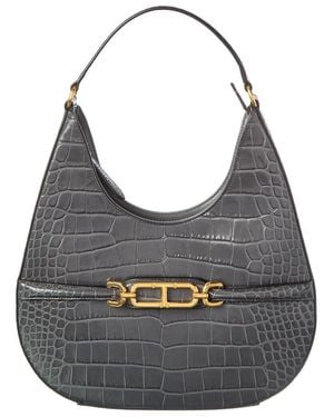 Tom Ford Large Leather Whitney Hobo Bag - Grey