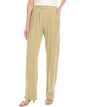WeWoreWhat Pleated Linen-Blend Pant - Natural