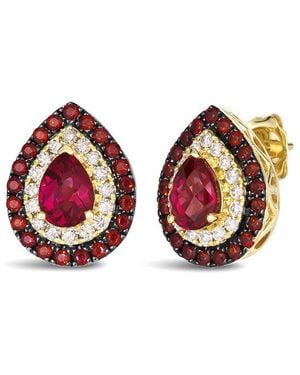 Le Vian 14K 2.81 Ct. Tw. Diamond & Gemstone Drop Earrings - Red