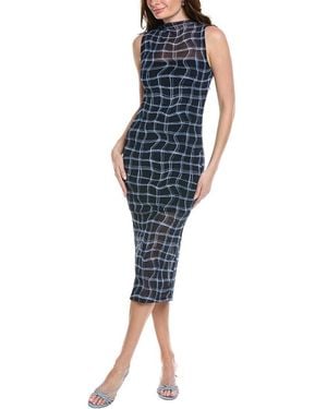 Kenneth Cole Mesh Midi Dress - Blue