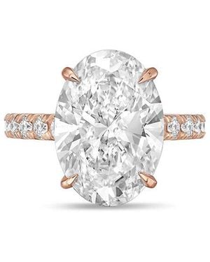 Diana M. Jewels Diana M. 14K Rose 2.50 Ct. Tw. Lab-Grown Diamond Pavé Solitaire Ring - White