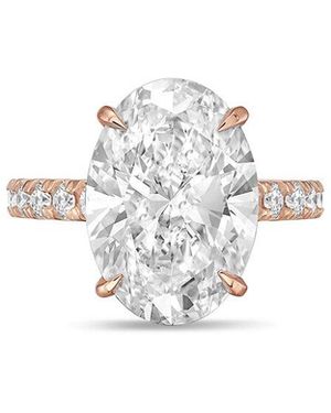 Diana M. Jewels Diana M. 14K Rose 2.50 Ct. Tw. Lab-Grown Diamond Pavé Solitaire Ring - White