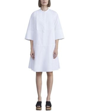 Lafayette 148 New York Bib-Front Tuxedo Dress - White