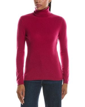 Forte Basic Turtleneck 100% Cashmere Pullover - Red
