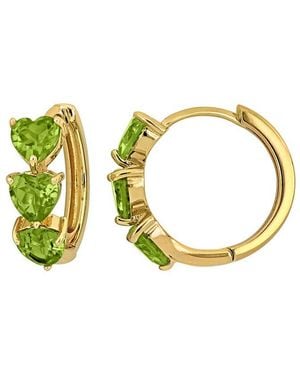 Rina Limor Over 3.00 Ct. Tw. Peridot Heart Hoop Earrings - Multicolour