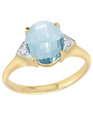 Reiss 14K 6.85 Ct. Tw. Diamond & Topaz Cocktail Ring - Blue
