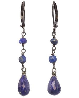 Rachel Reinhardt Jewelry Lapis Drop Earrings - White