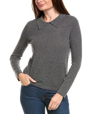 Kier + J Kier + J Wool & Cashmere-Blend Polo Jumper - Grey