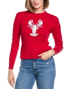 Hannah Rose Lobster Cable Cashmere-Blend Jumper - Red