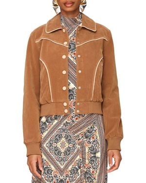 Avec Les Filles Western Bomber Jacket - Brown