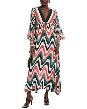FARM Rio Wave Gradient Maxi Dress - White